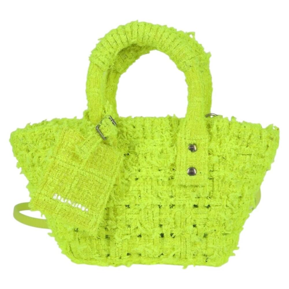 Balenciaga Wool Bistro Xxs Handbag Yellow